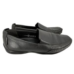 Mephisto Cool-Air Black Leather Slip On Loafers Men's US 12 EUR 46 Comfort Shoes